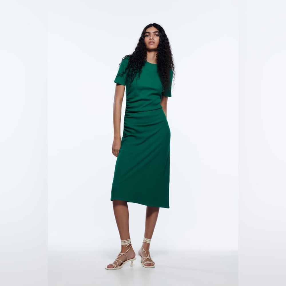 Zara Ruched Side Midi Dress